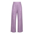 thumbnail image 2 of BOOMILK Pants for Women Solid Color Sequins Trendy Casual Straight Pants Pink, 2 of 5