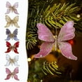 thumbnail image 3 of Wadada Christmas Tree Butterfly Decorations Glitter Hollow Butterfly Ornaments Hanging Butterfly Decorations with Clips and Stems for Xmas Holiday Crafts and Christmas Tree (Pink), 3 of 7