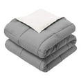thumbnail image 5 of Reversible Down Comforter, Medium Warmth (44-Ounces of Fill) King-California King Size Blanket, Grey-White, 5 of 7