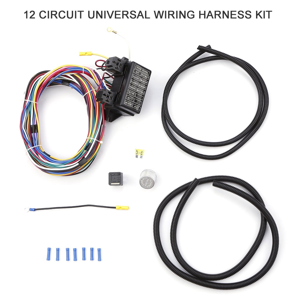 12 Circuit Universal Wiring Harness Kit Hot Rod Street Rod XL Wires New