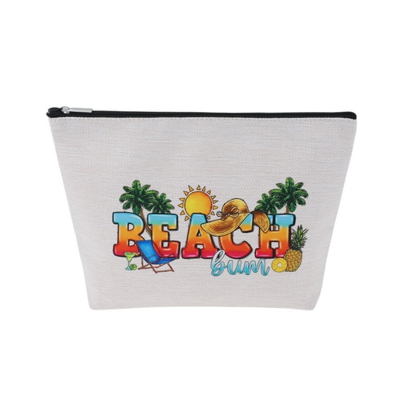 Unique Bargains 1 Pc Durable Multifunctional Makeup Bag for Vacation Travel White Flax