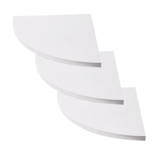 3PCS/Set End Hanging Wall Mount Floating Shelves Corner Bookshelf Display Racks Decoration for Bedroom Office Home (3 Boards for S Size)