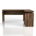 thumbnail image 5 of Deandre 1-Drawer and 2-Shelf Wood L-Shaped Desk, Light Hickory, 5 of 10