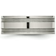 thumbnail image 4 of Chisel Titanium Brushed and Polished 8.2mm Grooved Band - Ring Size 6.0-4.8gm, 4 of 8