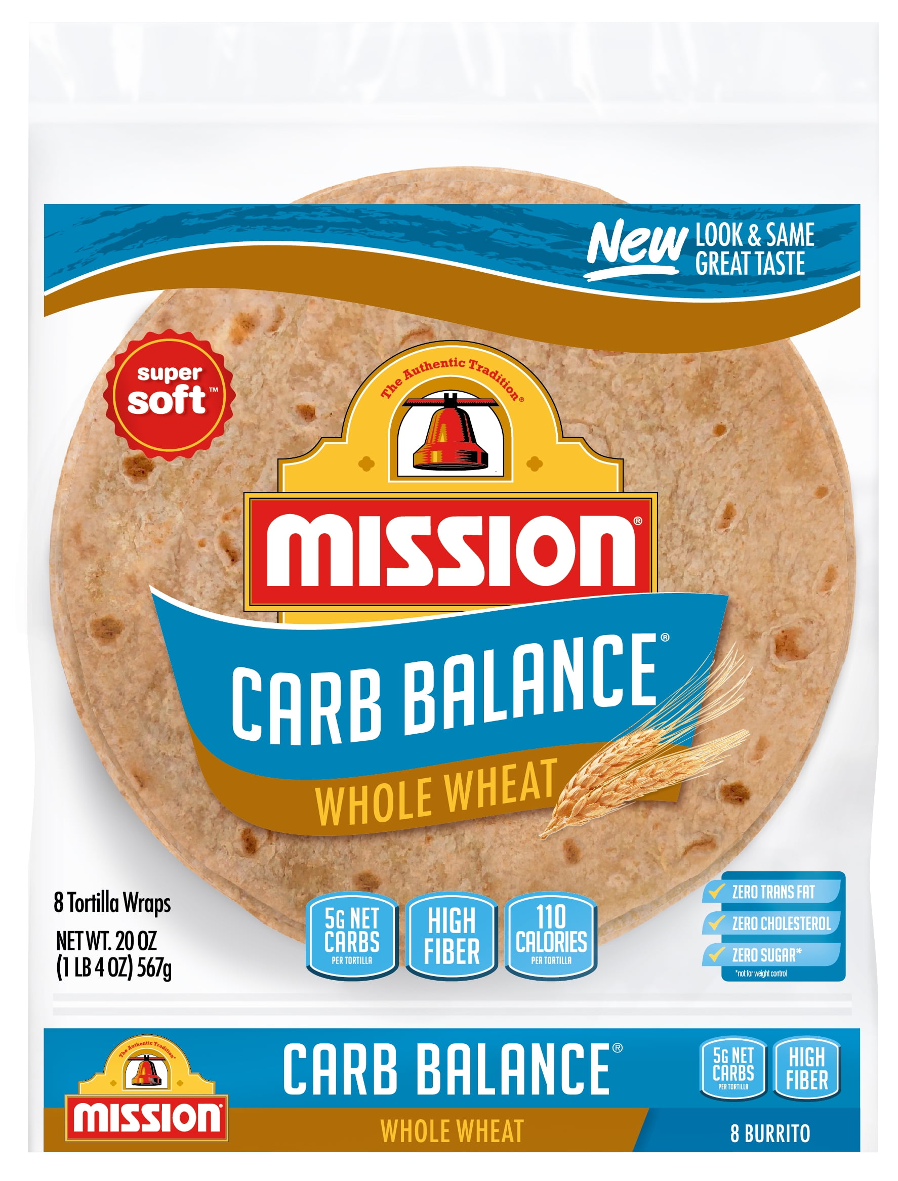 Mission Carb Balance Burrito Whole Wheat Tortillas, 8 Count
