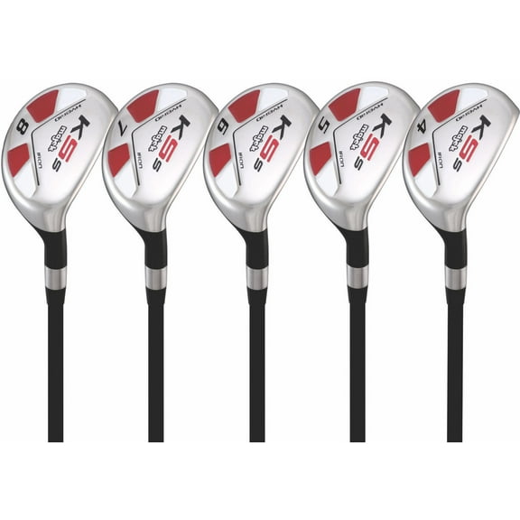 Majek Golf  1 inch Over Big & Tall Men's All True Hybrid Set, Includes: #4, 5, 6, 7, 8 Regular Flex Graphite Shaft Utility R Flex Club (Tall 6'0" / 1" Over) Midsize Black Pro Velvet Grip