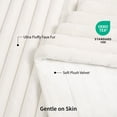 thumbnail image 3 of Regal Living Luxury Reversible Textured Stripe Faux Fur & Velvet Throw, White, 50" x 70", 3 of 8