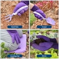 thumbnail image 4 of ZUEXT Purple Garden Tool Sets 10-Piece, Aluminum Alloy Steel Hand Tools w/Non-Slip Ergonomic Handle, Floral Print Garden Supplies Organizer Handbag, Cute Gardening Tools Gift for Women Grandmother, 4 of 9