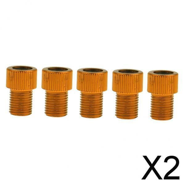 6x5x Presta a Adaptador de válvula Convertidor Conector de bomba de bicicleta Oro 2 piezas