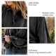 thumbnail image 4 of Sudadera con capucha de manga larga Diseño de solapa Mangas abullonadas Color puro Suelto Top de mujer de moda para viajes en casa Oficina Compras Negro XXL, 4 of 5