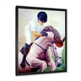 thumbnail image 2 of Designart 'Jockey On Galoping Pink Horse' Farmhouse Framed Art Print, 2 of 4
