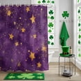 thumbnail image 5 of Shower Curtain, Watercolor Starry Sky on Purple Waterproof Shower Curtain Set with Hooks for Bathroom Showers,Stalls and Bathtubs,72x72In Dream Seamless Gold Star, 5 of 9