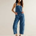 thumbnail image 2 of IROINNID Women's Casual Stretch Denim Bib Overalls Pants Pocketed Jeans Jumpsuits, 2 of 6