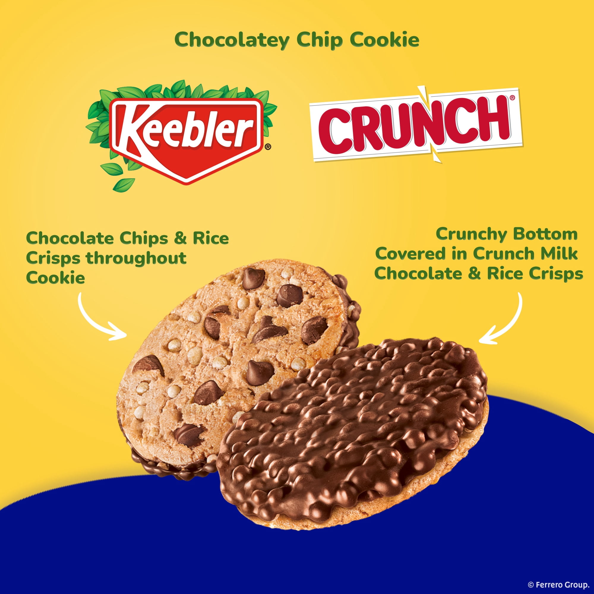 Keebler Chips Deluxe CRUNCH Cookies with Milk Chocolate Chips and Crisped Rice, Crunchy Chocolate, 9.5 oz