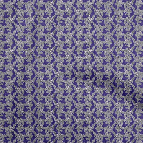 oneOone Polyester Spandex Purple Fabric Floral Fabric For Sewing Printed Craft Fabric By The Yard 56 Inch Wide