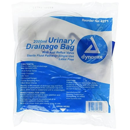 Closed System Drainage Bag - Pretrada Special Urinary Drainage Bag Dynarex, 5 Count