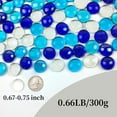 thumbnail image 2 of Topboutique Flat Glass Marbles,Blue Mixed Glass Beads,Gem Pebbles for Aquarium Decor,Decorative Floral Fish Tank Rocks for Vase Filler/DIY Craft,0.66 lb/300g, 2 of 7
