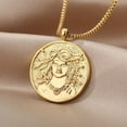thumbnail image 4 of Myth Merit Heroine Medusa Gorgon Hecate Necklace,Golden Medal Medallion Coin Necklace for Women, 4 of 7
