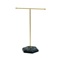 Mgaxud Modern T-Shape Jewelry Stand with Stone Base: Elegant Storage for Necklaces, Bracelets, and Earrings