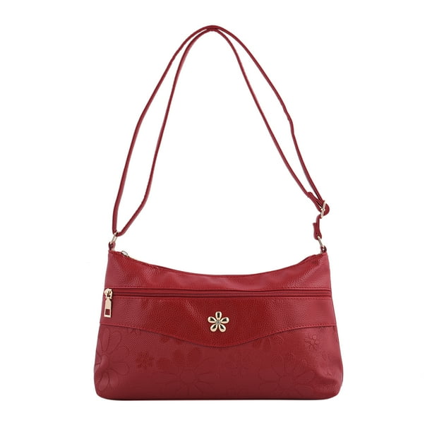 Shop LC Red Color Faux Leather Crossbody Bags for Women with Metal
