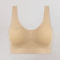 thumbnail image 4 of Inverlee Womens U Back Seamless Wireless Bra Heart Love Rhinestone Wide Fixed Shoulder Straps Multi Solid Color Stretch Nylon Comfort Sleep Lingerie Khaki (S-XXXXL), 4 of 5