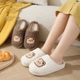 thumbnail image 2 of Fengactive Womens Cozy Bear Plush Warm Slippers Autumn Winter Indoor Outdoor Cartoon Patch Slippers, 2 of 9
