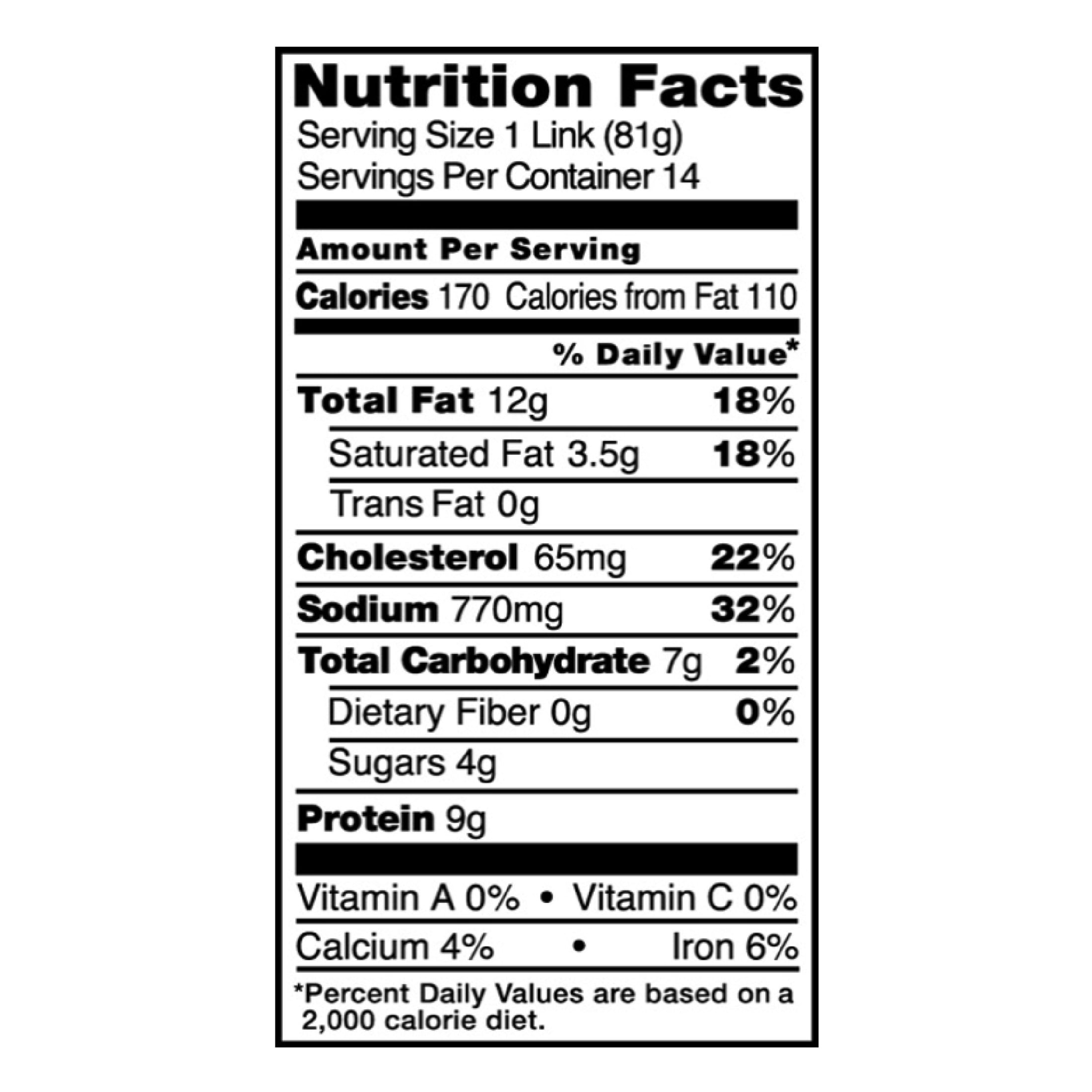 Bar-S Polish Smoked Sausage, 14-Count, 2.5 lb Family Pack