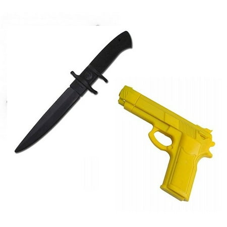 Self Defense Training Combo Deal - Yellow Rubber Gun and Deluxe Rubber Training (Best Gun And Knife Combo)