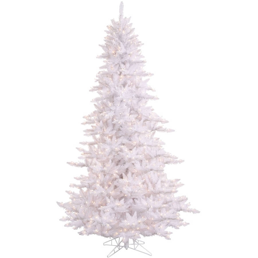 3' White Fir Slim Artificial Christmas Tree with 100 Warm White LED Lights