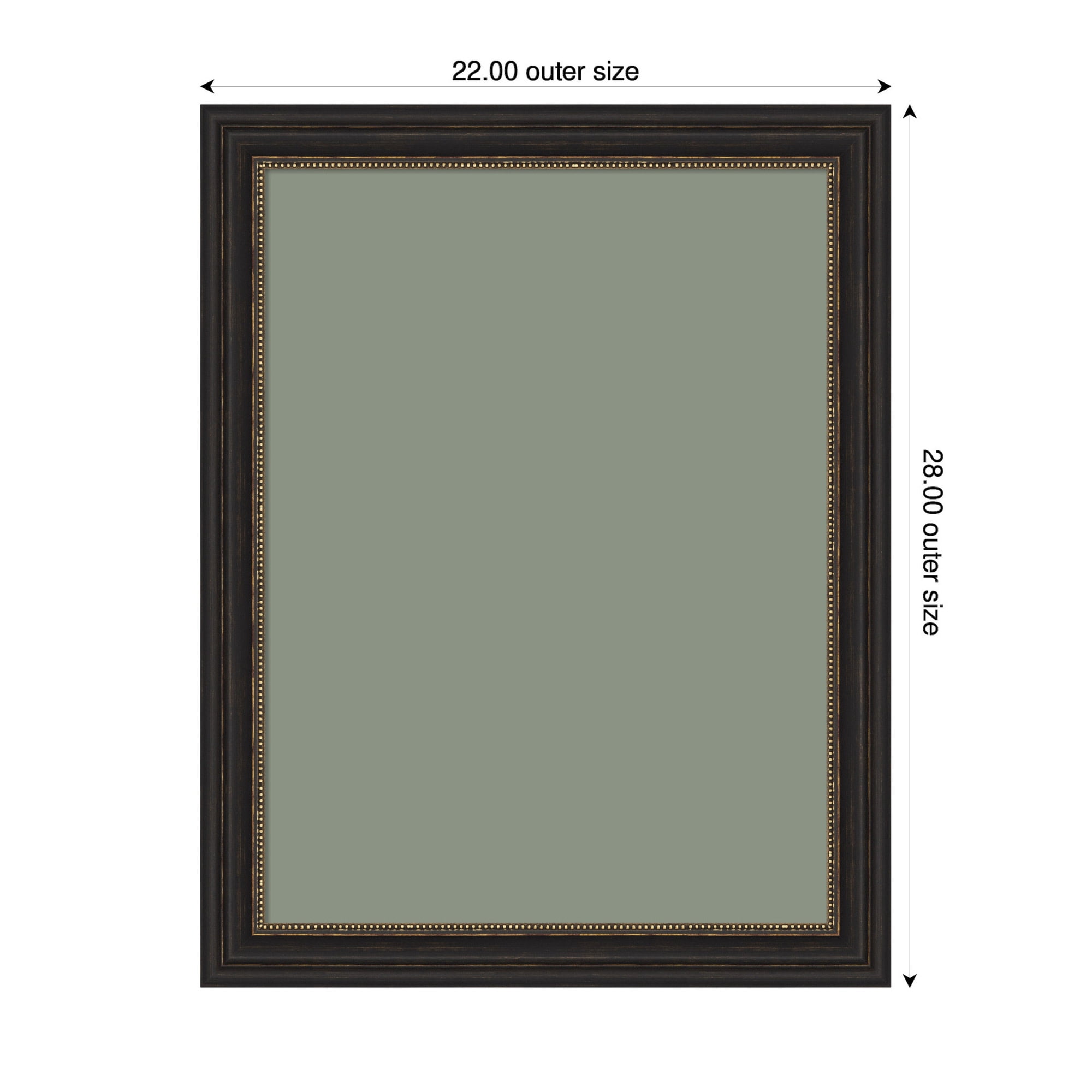 Kate and Laurel Framed Fabric Pinboard 22 x 28,  Printed Linen Decorative Bulletin Board for Use as a Vision Board or Wall Organization, Accent Bronze Narrow Frame