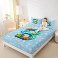 thumbnail image 2 of Feelyou Cartoon Dinosaur Twin Sheet Sets for Boys, Initial Letter B Twin Fitted Sheet, Cartoon Theme Flat Sheet, Microfiber Bedroom Decor, 3-Piece, 2 of 7