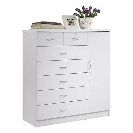 Hodedah Imports 7 Drawer and 1 Door Chest with Locks (Box 1 OF 2)