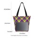 thumbnail image 3 of Fotbe Mardi Gras Plaid Bolsa de Playa con Estampado, Bolsa de Hombro, Bolsa de Mano Espaciosa, Bolsa de Viaje Ligera, Bolsa de Compras Versátil, 3 of 6