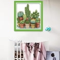 thumbnail image 4 of Kit de bordado de algodón preimpreso, patrón de cactus hecho a mano para principiantes y 14CT 34x35cm, 4 of 9