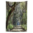 thumbnail image 3 of Ambesonne Nature Tablecloth Rectangular Table Cover, Road in Forest Carolina, 60"x90", Fern Green Umber, 3 of 4