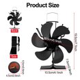 thumbnail image 2 of Keylever Wood Stove Fan Heat Powered, 6 Blades Non Electric Fuel Saving Fireplace Fan for Wood Burning Stove/Pellet/Log Burner with Thermometer, 2 of 9