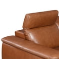 thumbnail image 6 of Bergamo Coach Brown Top Grain Leather Power Reclining Loveseat, 6 of 7