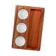 thumbnail image 4 of Bandeja para servir de madera de acacia con plato occidental y 3 cuencos redondos, plato resistente para aperitivos, salsas, galletas y sándwiches, 4 of 9