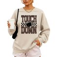 thumbnail image 2 of Touchdown Football Sweatshirt Women Leopard Print Game Day Crewneck Sand Large, 2 of 8