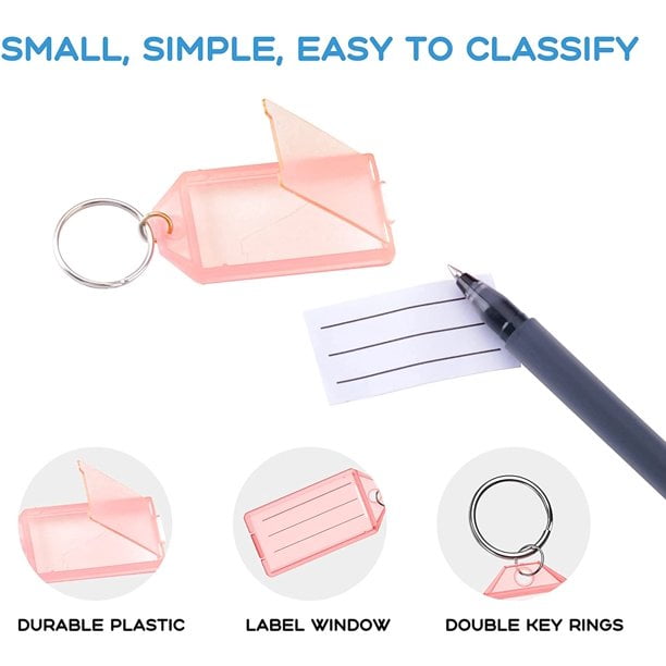 Plastic keyring shop tags