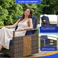 thumbnail image 2 of NestNook 4 Pieces Outdoor Wicker Patio Furniture Set with Waterproof Cushion,2 Swivel Rocking Chairs, Loveseat & Coffee Table, 4-Seat Conversation Set for Backyard, Porch, and Poolside, 2 of 9