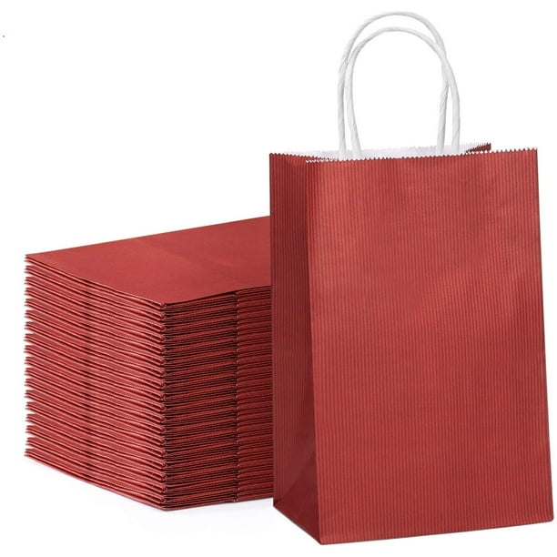 Download GSSUSA Red Gift Bags 5.25x3.75x8"50Pcs GSSUSA Kraft Paper Bag,Party Bags,Retail Bags,Shopping ...