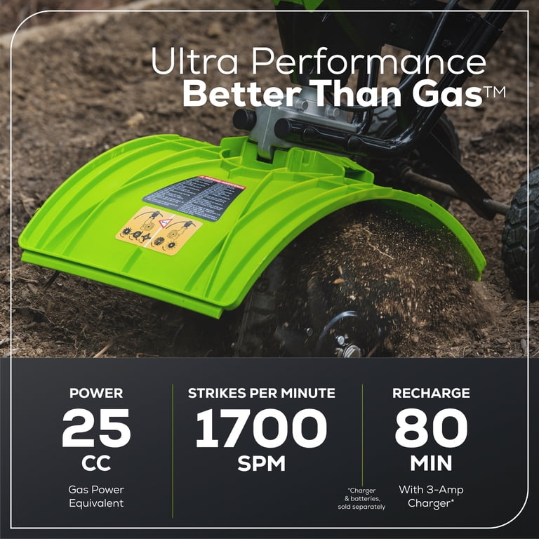 Greenworks Pro 60V UltraPower 8 Inch Cordless Garden Cultivator