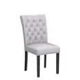 thumbnail image 6 of Foredo Velvet Dining Chairs, Modern Upholstered Dining Room Chair, Side Chairs with Button Tufting and Nailhead Trim for Kitchen Dining Room, Set of 2, Light Gray, 6 of 9
