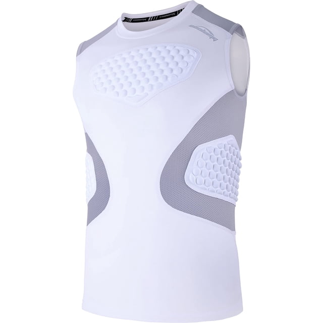 Camisa acolchada COOLOMG Youth, protector de costillas, color blanco, talla S