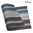 thumbnail image 3 of Individuales Manteles 450x300mm 6uds PVC Mesa Lavable Tejido Individual Mantel, Raya Azul Café, 3 of 5