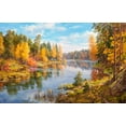 thumbnail image 2 of Basov, Sergej 32x22 White Modern Wood Framed Museum Art Print Titled - The gold of autumn, 2 of 4
