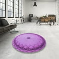 thumbnail image 4 of Ahgly Company Machine Washable Indoor Square Transitional Violet Purple Area Rugs, 7' Square, 4 of 7