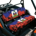 thumbnail image 2 of Uorisanigo UTV Front Bench Seat Cover Dustproof Polyester Fabric, Haitian Flag Print Mule Seat Cover for Kawasaki Mule 4010 4x4 SE 2016-2018 UTV Pioneer Seats Accessories, 2 of 7