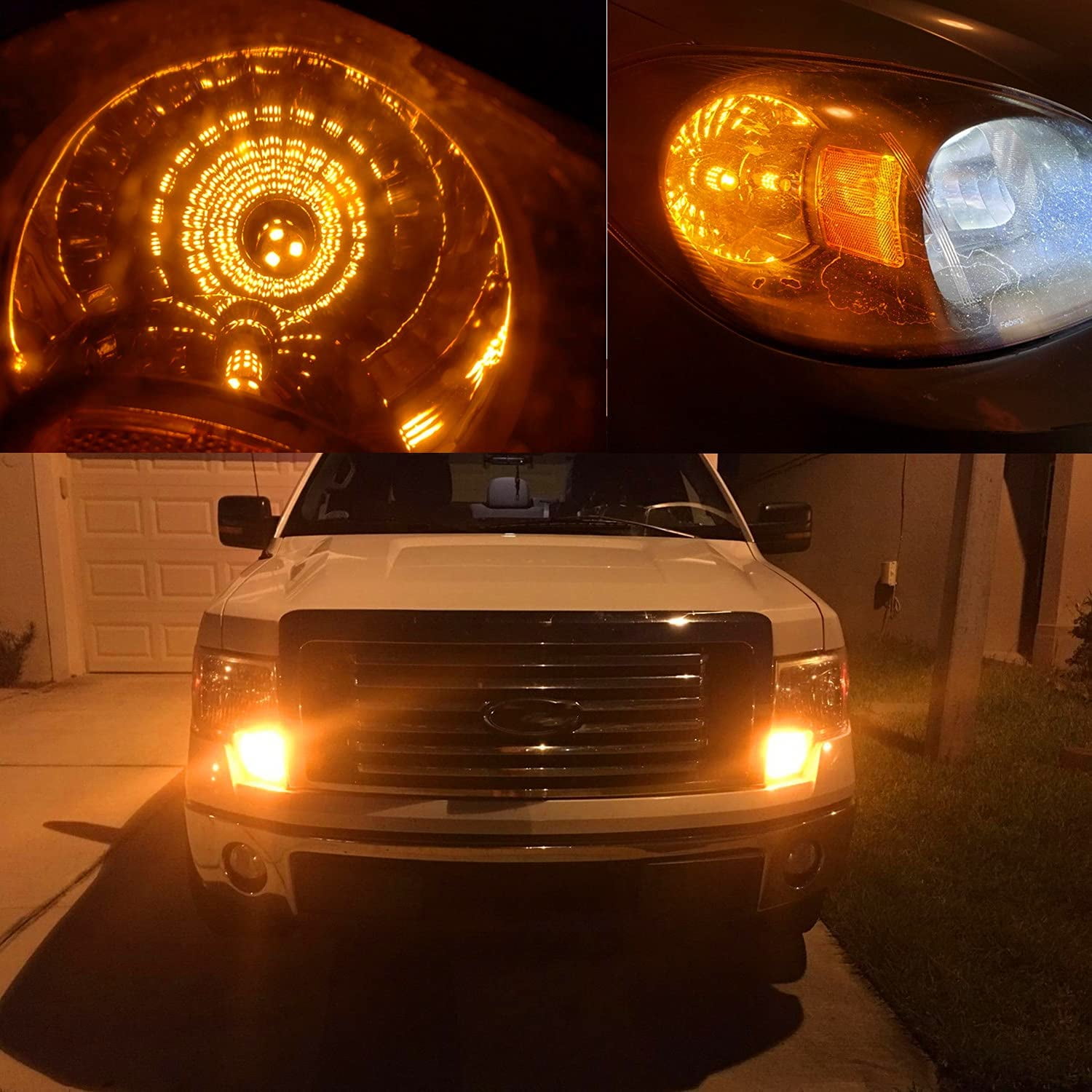 Alla Lighting 3157 LED Bulbs Super Bright 3156 3056 3157KX 4157 3457 4157NAK 3757 T25 Wedge LED Turn Signal Lights Blinker Lights, Amber Yellow